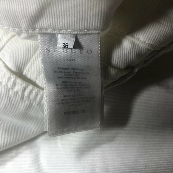 Sandro Paris High Rise Button Raw Hem Denim Jeans White Size European 36 |‎ 4 - Picture 7 of 11